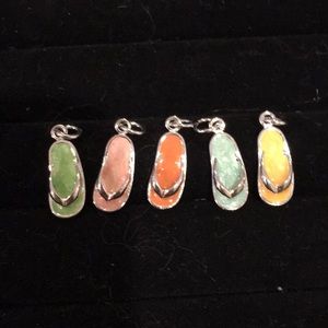 Flip flop charm w/silk or sterling silver necklace